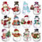 Christmas Ornaments - Rustic Farmhouse Christmas Tree Decorations Set of 12,Wooden Charm for Tree Wall Window Door