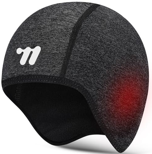 WESTGIRL Fahrradmütze, Winddichte Warme Fahrradhelm Mütze, Fahrrad Wintermütze Herren Damen Mütze, Radmütze (Ohne Brillenloch, grau-1)