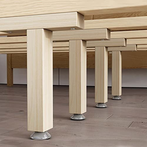 Lot de 4 pieds de lit en bois massif réglable en hauteur pour cadre de canapé-lit (50 cm)