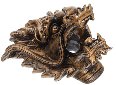 ORFOFE Drachenkopf Wandbrunnen Gartenbrunnen Außen Wasserspiel Harz Wetterfest Gartendekor Villa Outdoor Wasserauslass