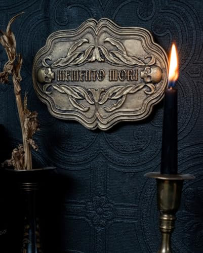 Horror-Shop Memento Mori Sarg Tafel als Wandbild - Gold Edition 17x13cm