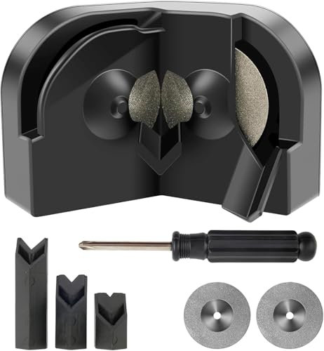 KEWAYO Affûteur de Forets Électrique Professionnel 2 Disques Diamant 3 Blocs Pour Acier Trempé/Carbure/Cobalt/Nylon/Fer Design Compact Portable (Noir)