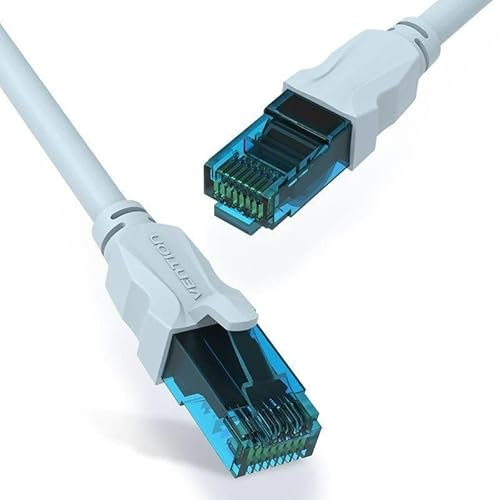 Cable de red - cable latiguillo RJ45 Cat.5e UTP AWG26, 10 m de longitud, color azul, ideal para conexiones de red estables y rápidas.*