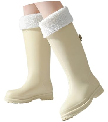 Sfwqoifou Gummistiefel Damen Langschaf Leichte Hiking Boots Barfuß Weitschaft Atmungsaktiv Regenschuhe Wasserdicht Bequem Rain Angelschuhe Unisex Rutschfeste