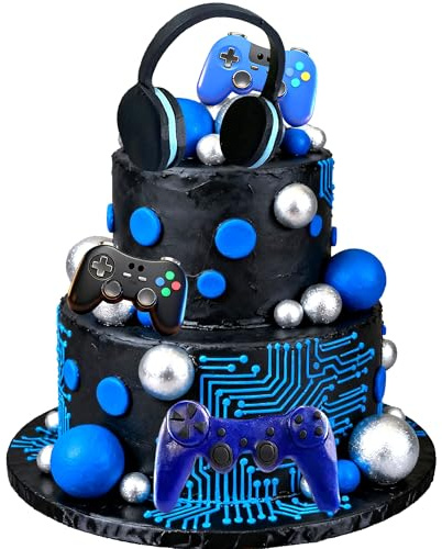LaVenty Videospiel Cupcake Toppers Waffelpapier Gaming Tortendeko | Videospiel Cupcake Toppers Waffelpapier Gaming Tortendeko Videospiel Geburtstag Kuchen Deko für Baby Dusche Jungen Geburtstag