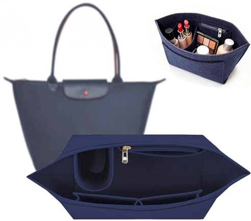 Organizer für Longchamp Tasche,Filz Taschenorganizer mit Mehreren Taschen,M | Geldbörsen-Organizer für Longchamp,Handtaschen Organizer,Multi-Pocket Handtasche Innentasche,26 × 19 × 13 cm Taschenorganizer