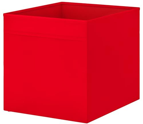 Foldable Fabric Storage Box with Handles – Red Cube Organizer Bin 33x38x33 cm – Durable Polyester Storage Basket for Shelving Units, Closet, Toys, Clothes & Home Organization