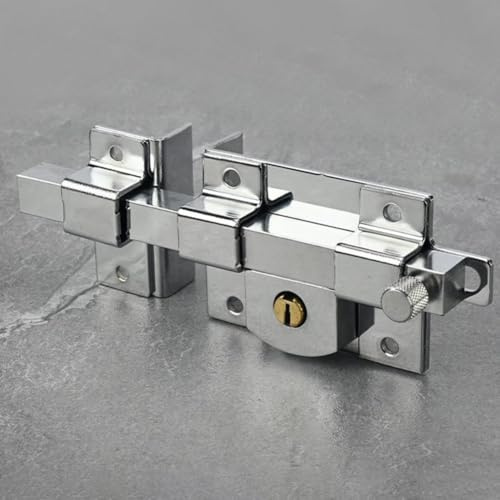 Verrou de sécurité mécanique à double clé pour l'extérieur pour portes en bois et fer et clôtures de jardin, serrure antivol avec portail (droite)