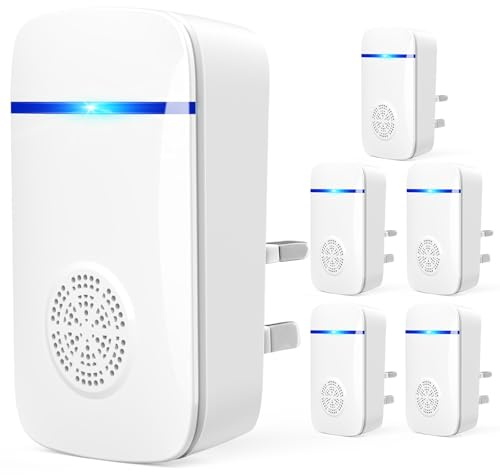 Repelente ultrasónico de arañas, paquete de 6 repelentes electrónicos para ratones, enchufables, inofensivos para mascotas y humanos, control de insectos múltiples para mosquitos, ratas, arañas