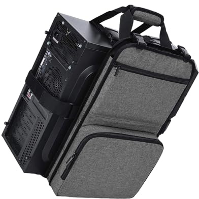 Snorvixre Tower - Bolsa de transporte para ordenador de sobremesa, teclado, cable, bolsa de transporte, instalación rápida, funda de soporte