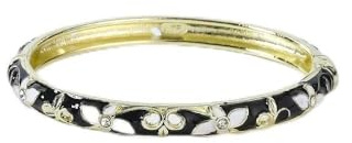 Élégant bracelet en émail pour femme - Motif floral bohème traditionnel