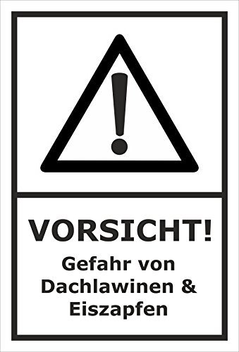 Melis-Folienwerkstatt Schild Dachlawinen Eiszapfen - 15x10cm - Bohrlöcher - 3mm Aluverbund – 20 VAR S00018-041-A
