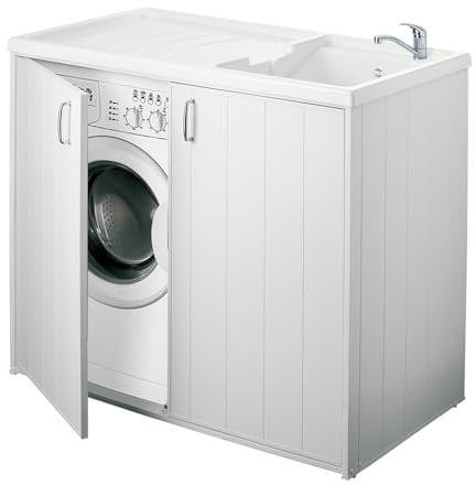 Lavatoio e Coprilavatrice in PVC 109x60x92cm Forlani SuperWash Bianco