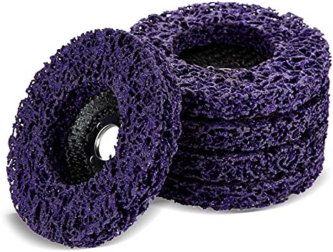5 Stücke Reinigungsscheibe für Winkelschleifer, 100mm Winkelschleifer Reinigungsscheibe für Rost / Farbe / Abblättern von Materialien Entfernung Reinigungsscheiben, Lila CSD Scheibe