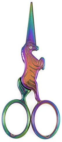 Milward Multi-Colour Rainbow Unicorn Embroidery Scissors - 4/10cm - Sharp Point