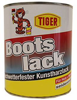 Tiger Bootslack Kunstharzlack Holz & Metall Seidenmatt 131 Weiß 2,5 Kg