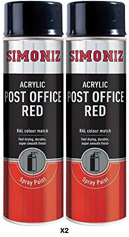 Simoniz Post Office Van Red Spray Paint - 2x 500ml