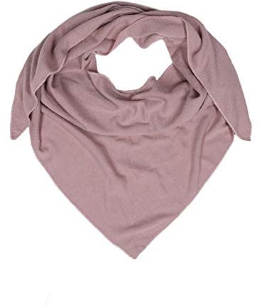Zwillingsherz Dreieckstuch mit Kaschmir - Hochwertiger Schal im Uni Design für Damen - XXL Hals-Tuch und Damenschal - Strick-Waren für Sommer und Winter - 150cm x 120cm - altrosa