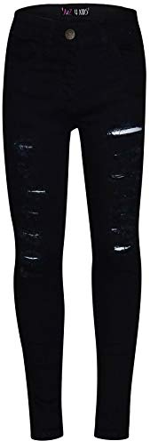 A2Z 4 Kids Girls Jeans Lightweight Denim Ripped Pants Comfort Skinny Stretch Jeans Trendy Stretchable Denim Cotton Trousers New Casual Fashion for Children Age 3-14 Years