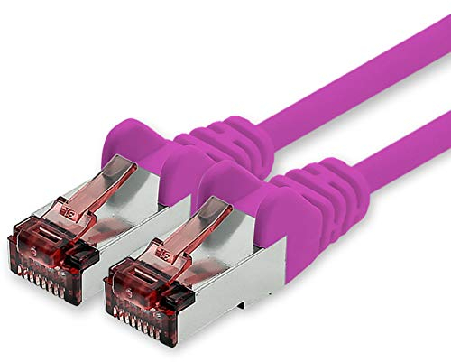 Netzwerkkabel Cat.6 1m magenta - 1 x Ethernetkabel Lankabel Cat6 Lan Netzwerk Kabel Sftp Pimf Patchkabel 1000 Mbit s