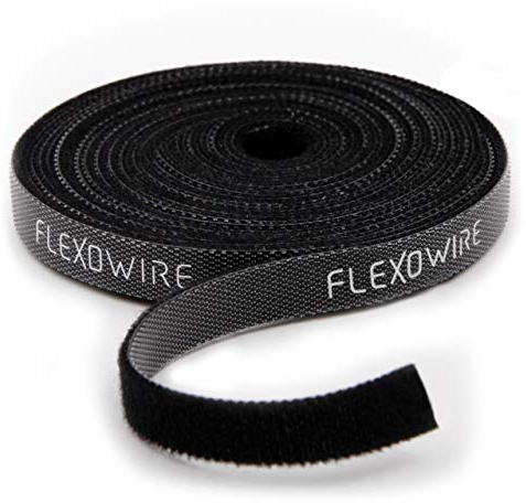 Flexowire Klett Kabelbinder 10 m x 10mm - frei zuschneidbar & wiederverwendbar - Kabelmanagement Klettband Rolle Kabelmanager Klettband Kabelbinder
