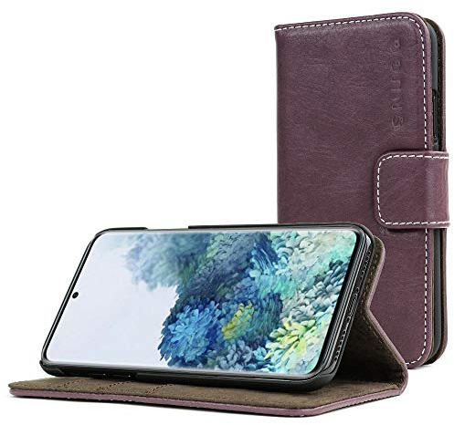 Snugg Schutzhülle für Samsung Galaxy S20 Ultra – Etui aus Leder mit Kartenschlitzen und Ständer – Legacy-Kollektion, Flipcase, Handyhülle in Amethyst-Violett