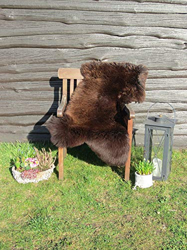 Echtes Öko Merino Schaffell Lammfell Fell braun ökologische Gerbung (110-120 cm)