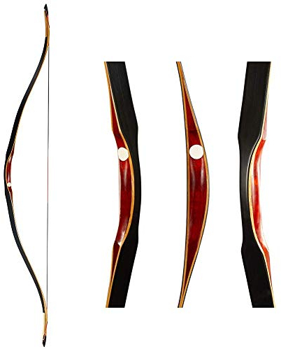 FZYE Erwachsene Bogenschießen 54'' Traditioneller Holz Langbogen Outdoor Jagd Einteiliger Recurvebogen Rechts-/Linkshänder 30-50lbs