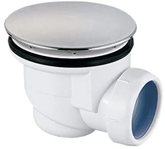 Cofan Válvula Sifónica para Plato de Ducha | Medidas: Ø60 | Salida de Ø40 mm | Junta Cónica Reductora de Ø32 mm | Embellecedor Cromado