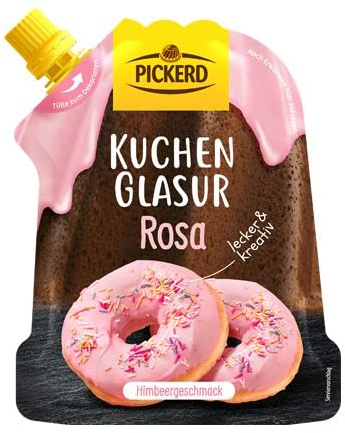 Pickerd Kuchenglasur Rosa fruchtiger Himbeergeschmack mit Dekortülle 125g
