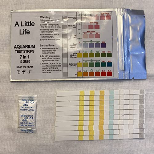 7 in1 Aquarium Test Strips, Fish Tank Tester Kit (10-200x strips) A Little Life (10 Strips)