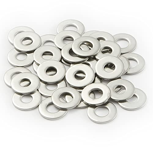 AMLOOPH Unterlegscheiben M4, Große Flach Unterlegscheiben M4 X 12mm Dicke 1mm Edelstahl Beilagscheiben DIN9021 A2 V2A (50 Stück) M4 Unterlegscheiben Edelstahl Für Schrauben & Muttern & Gewindestange