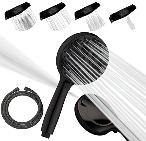 SparkPod Shower Head and Hose Set - High Pressure Showerhead with 10 Spray Settings - Luxury 5 Handheld High Power Shower Heads with High Pressure Jets - Oil-Rubbed Bronze (No Filter)