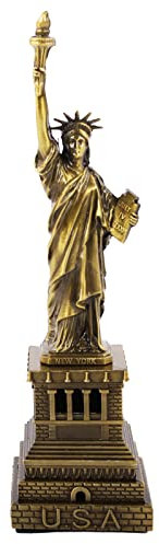 FUNHOKO Freiheitsstatue Amerika 32 cm Metallmodell Souvenir Heimdekoration Geschenk Kupferfarbe für Freunde, New York City Partyzubehör (32 cm)