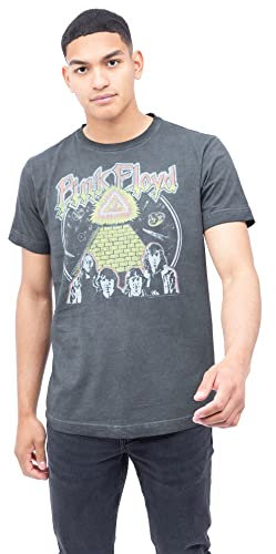 Cotton Soul Pink Floyd All Seeing Eye Unisex Vintage Washt T-Shirt Vintage Schwarz, Schwarz , XL