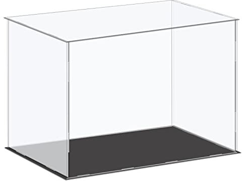 sourcing map Acryl-Vitrine, Kunststoffbox, Würfel-Aufbewahrungsbox, transparent, klein, staubdicht, 41 x 21 x 25,5 cm, für Sammlerstücke