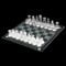 WARESHARK Jeu d'échecs en verre dépoli de 35 cm, jeu d'échecs extra larges avec fond rembourré, jeu d'échecs en cristal pour adultes 35 cm