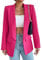 Damen Blazer Langer Casual Open Front Blazer Arbeit Büro Jacken mit Taschen Rose XL