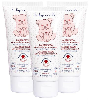 Babycoccole KIT 3 PEZZI CALMA PASTA EXTRA LENITIVA Ossido di Zinco 20%. Crema per il cambio del pannolino. Idrata, calma, protegge la pelle da arrossamenti irritazioni. Ingredienti Naturali - 3 X 75ml