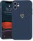 Wirvyuer for iPhone 11 Phone Case with Cute Heart Pattern Soft Shockproof Protective Silicone Case for Women Girls, Navy Blue