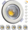 6er LED Einbaustrahler 10W Dimmbar LED Spots 230V Gebürstet Edelstahl Rund Deckenspots 5000K Kaltweiß 850LM 65-88mm Lochmaß für Schlafzimmer Wohnzimmer
