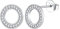 FOCALOOK Ohrstecker Silber 925 Damen Ohrringe Silver Earrings Zirkonia Ohrringe Kreis Medizinische Ohrstecker Earrings Piercing Ohr Modeschmuck Accessoire