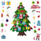 Filz Weihnachtsbaum für Kinder, DIY Filz-Weihnachtsbaum mit abnehmbaren Ornamenten, Home Tür Wand Weihnachten Dekoration (P4)