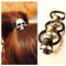 Aneneiceera Gothic-Totenkopf-Haargummi, Wikinger-Totenkopf-Haarband, Seil, schwarzer Pferdeschwanzhalte Seil, Haargummis, Haargummis, Punk-Pferdeschwanzhalter, Schmuck für Frauen und Mädchen (Gold)