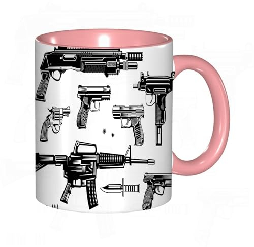 Kaffee-Tasse Schatz - Waffen Pistole und Revolver (2) Becher/Mug als witziges Geschenk/Lustige und Originelle Geschenke/Tee-Kaffeetasse