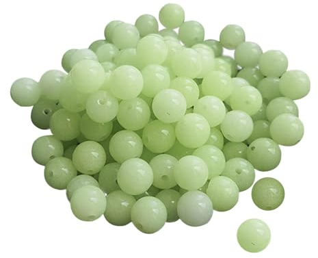 Baoblaze 100 Stück Leuchtende Acrylperlen, Acrylic Luminous Beads, Glow In The Dark Verschiedene Bunte Lose Acrylperlen für DIY Schmuckherstellung, Kunst, Ohrringe, Halskette, Schlüsselanhänger, 10mm