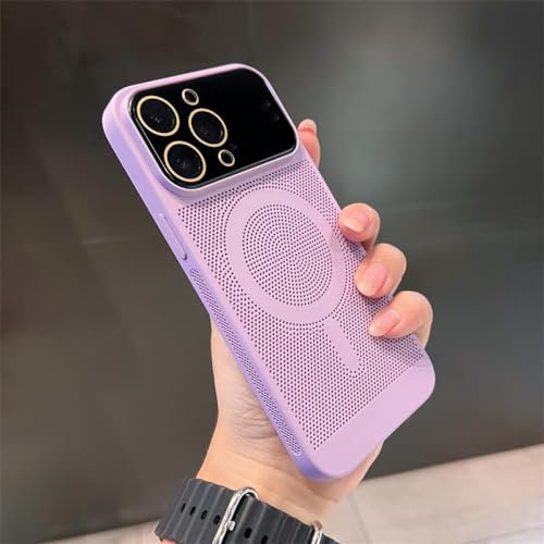 NICRX Luxury Wireless Charging Dissipate Heat Phone Case For iPhone 11 12 13 14 Pro Max Plus Bumper Cases Cover,Purple,For iPhone 13Pro Max