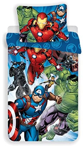 Bettwäsche Disney Avengers, wendbar, 100 % Baumwolle, Bettbezug 140 x 200 cm + Kissenbezug 65 x 65 cm