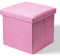 TRIXES Caja de Almacenamiento Otomana Rosa con Tapa, Caja de Almacenamiento Plana, Caja de Juguetes, Reposapiés Puff con Almacenamiento, Caja de Memoria, Almacenamiento de Gadgets