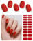 AutyaMee Semi Cured Gel Nail Strips (Red), 20 Pcs Gel Nail Wraps, Stickers, UV Light Required, Salon Quality, Long Lasting